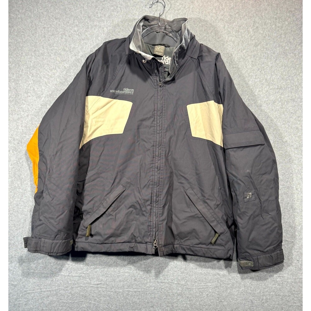 Ride Snowboards Coat Jacket MTN Dry Ski Powder Skirt Removable Hood Men's Gray M
